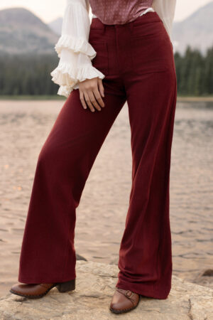 Avina Pants in Burgundy