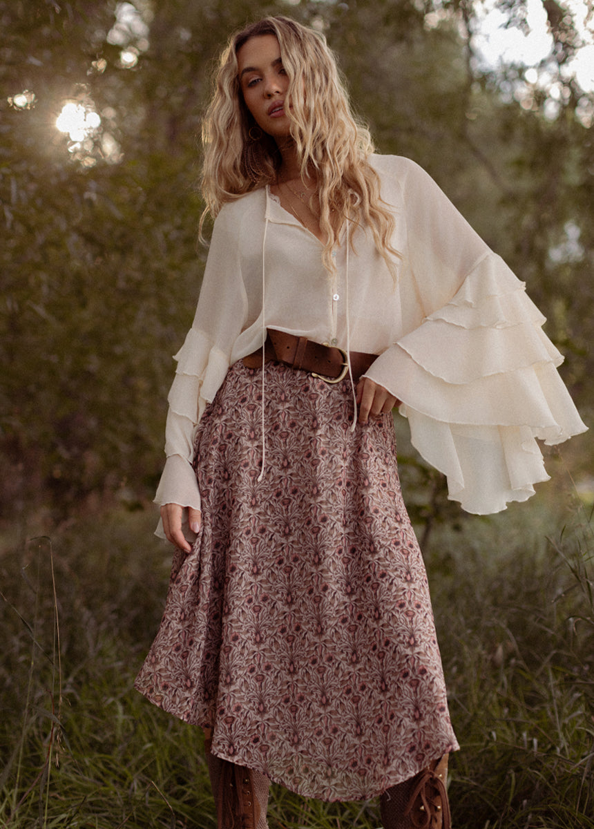 Sana Skirt in Vine Floral Print - Image 8
