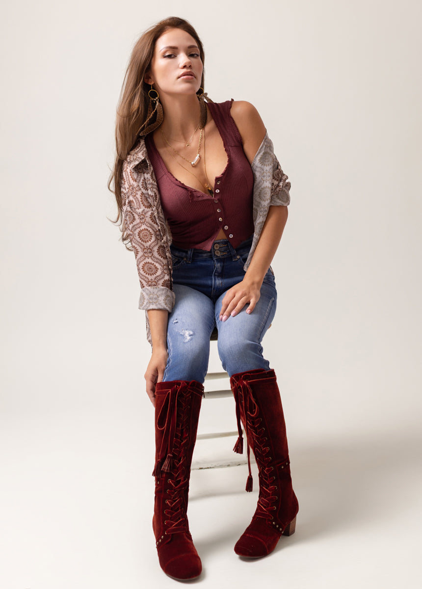 Marita Tall Boot in Brick - Image 3