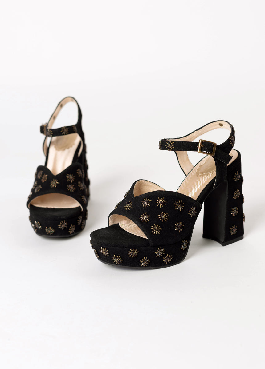Valentine Platforms in Black Studded - Image 4