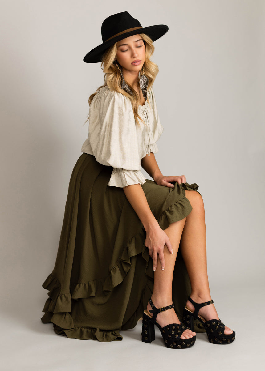 Valentine Platforms in Black Studded - Image 3